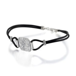 Israel Museum Curative Amulet. Sterling Silver and Leather Bracelet. R