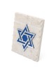 Blue and White Star of David on Jerusalem Stone Standing Plaque
