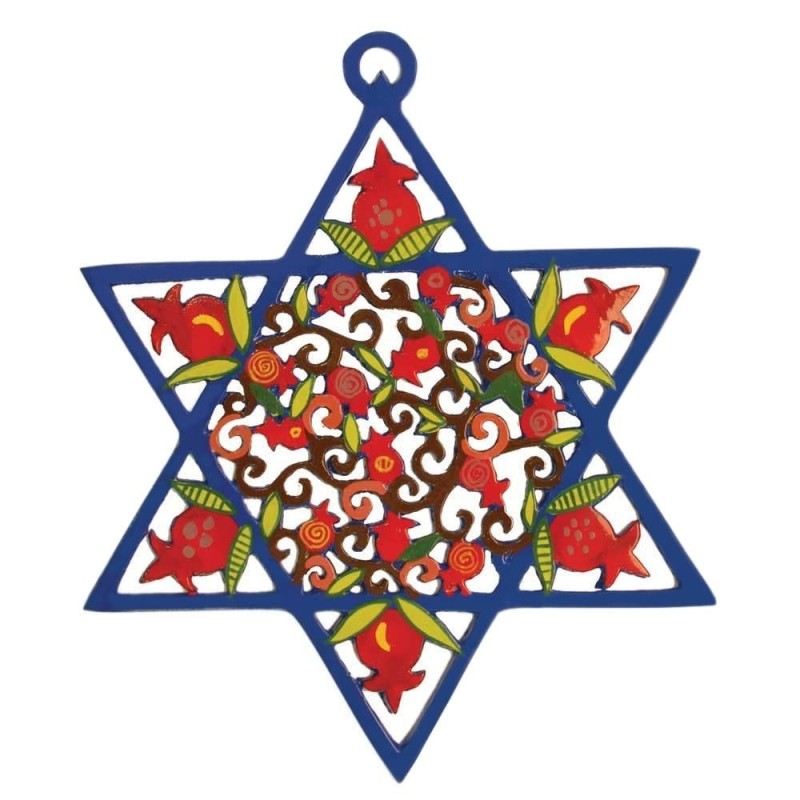 Yair Emanuel Metal Star of David - Pomegranates