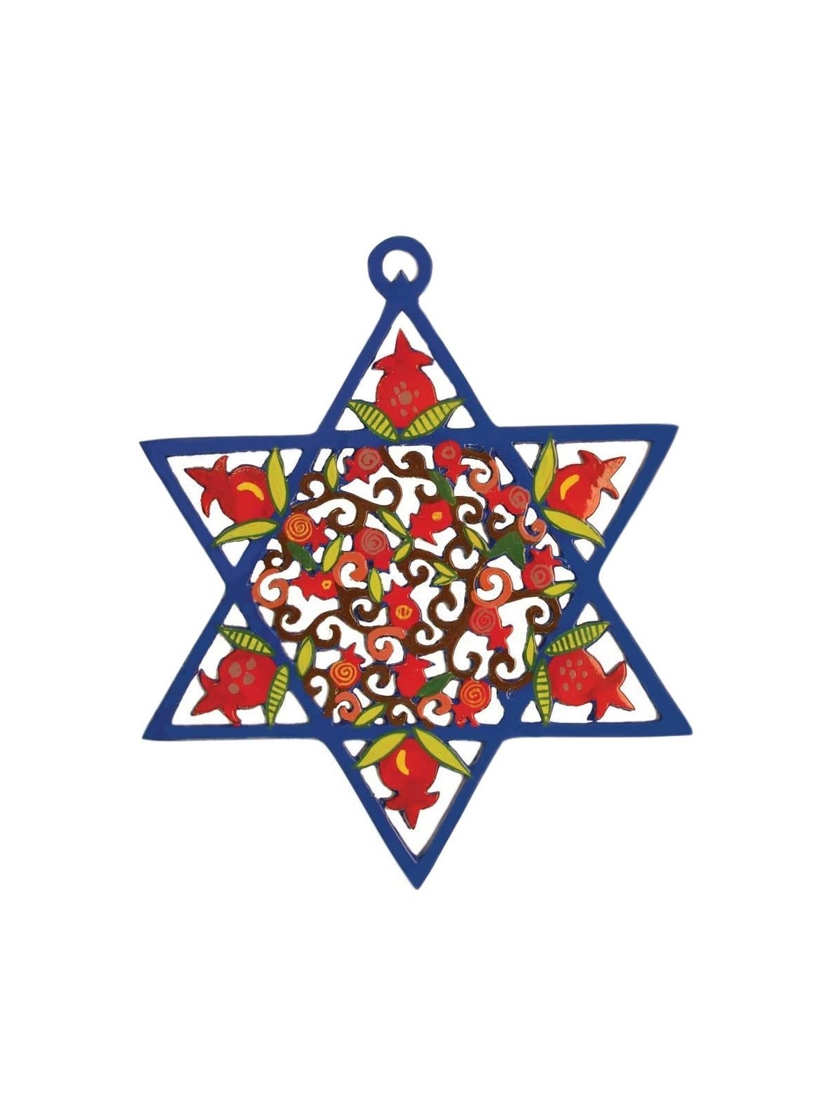 Yair Emanuel Metal Star of David - Pomegranates