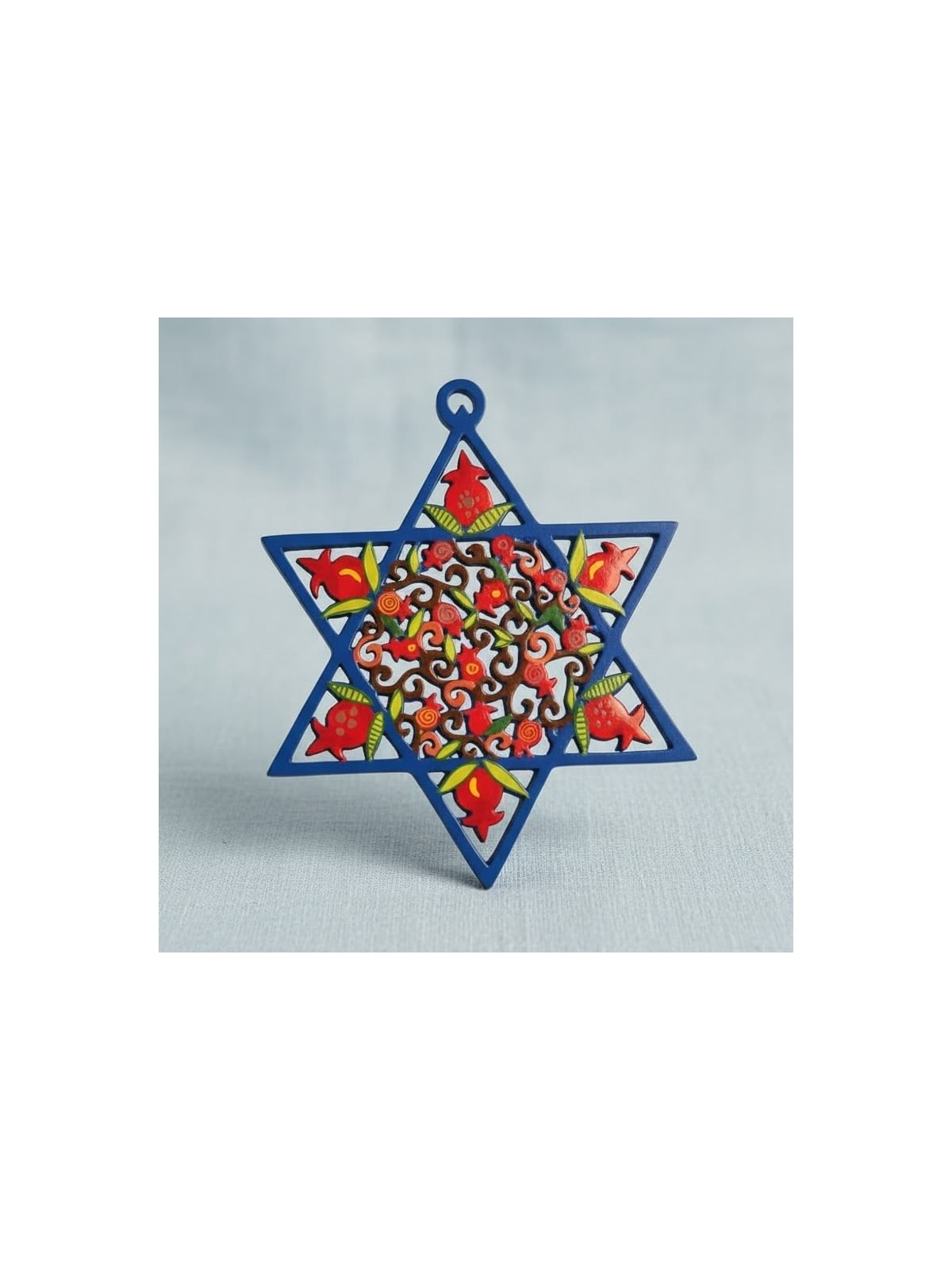 Yair Emanuel Metal Star of David - Pomegranates