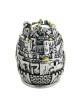 Jerusalem Silver-Plated Tzedakah Box with Golden Highlights