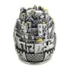 Jerusalem Silver-Plated Tzedakah Box with Golden Highlights