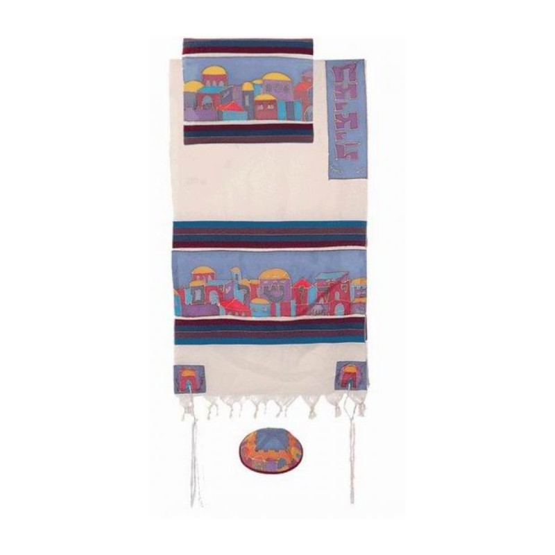 Yair Emanuel Woven Cotton and Silk Tallit... | Jewish Gift from Israel