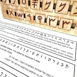 Interactive Ancient Hebrew Script and Rashi Letters Educational Wooden