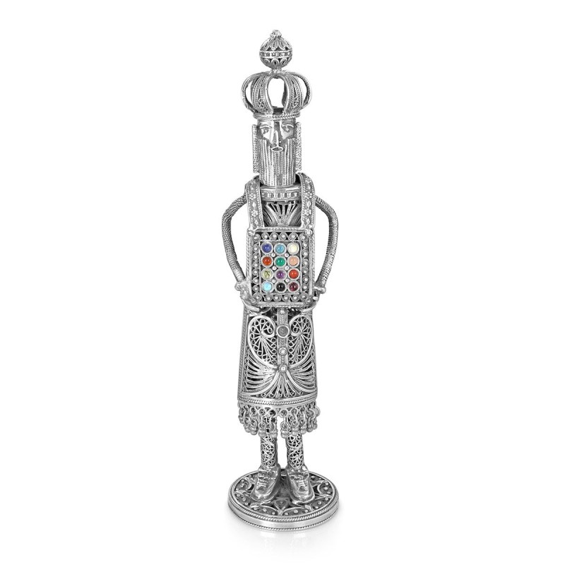 Traditional Yemenite Art Handcrafted Sterling Silver Kohen Gadol (High