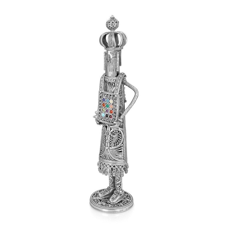 Traditional Yemenite Art Handcrafted Sterling Silver Kohen Gadol (High