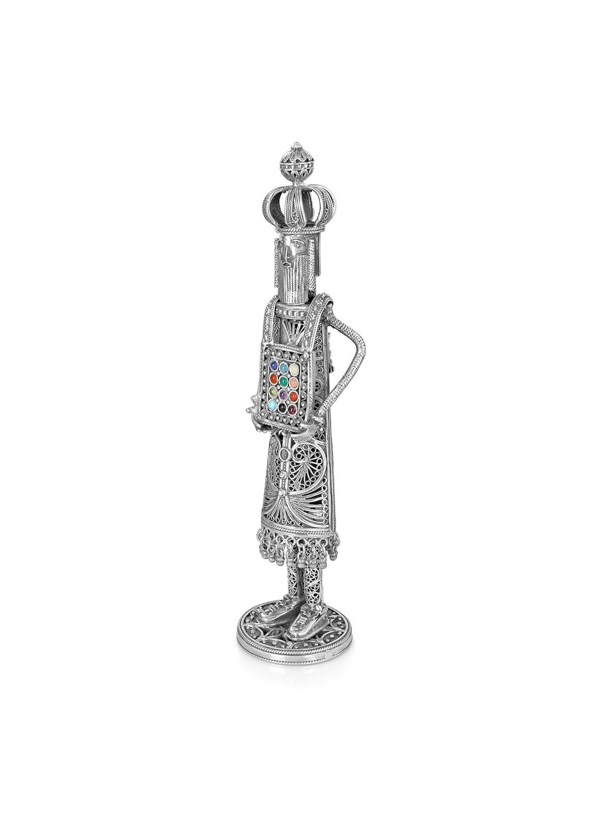 Traditional Yemenite Art Handcrafted Sterling Silver Kohen Gadol (High