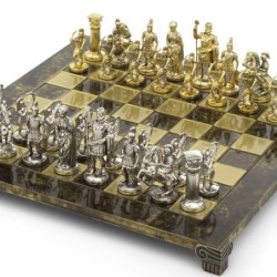 Silver-Plated Greek-Themed Chess Set by Hazorfim