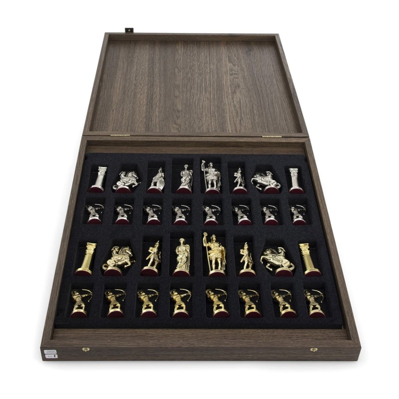 Silver-Plated Greek-Themed Chess Set by Hazorfim