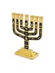 Twelve Tribes of Israel Gold-Plated Seven-Branch Menorah with Enamel