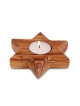 Pair of Olive Wood Candle Holders - Star of David (Large)
