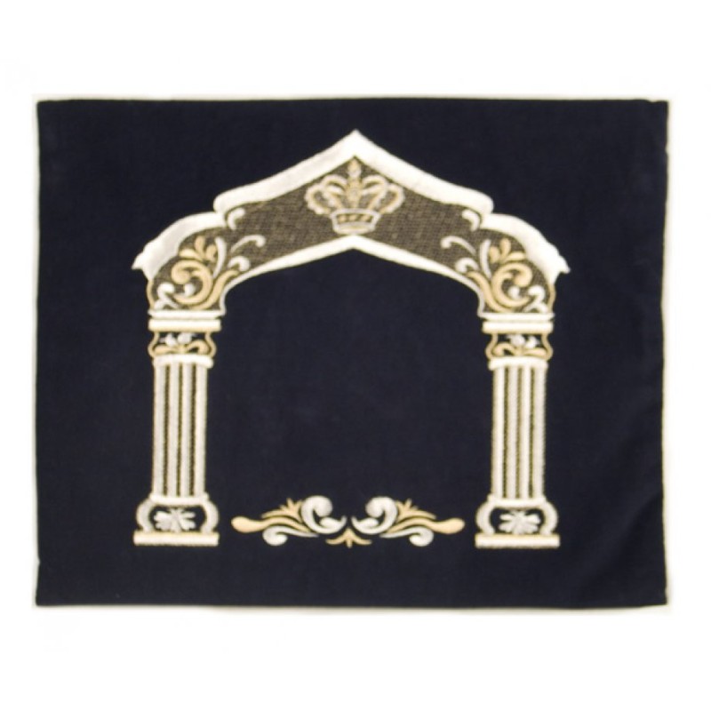 Dark Blue Velvet Tallit Tefillin Bags Silve... | Talit & Tefillin Bags