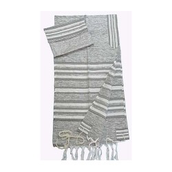 Gabrieli Handwoven Silk Tallit Set Gra... | Gabrieli Hand Woven Tallit