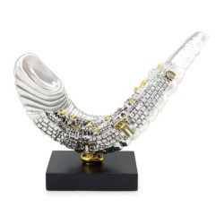 Small Silver Plated Shofar Miniature