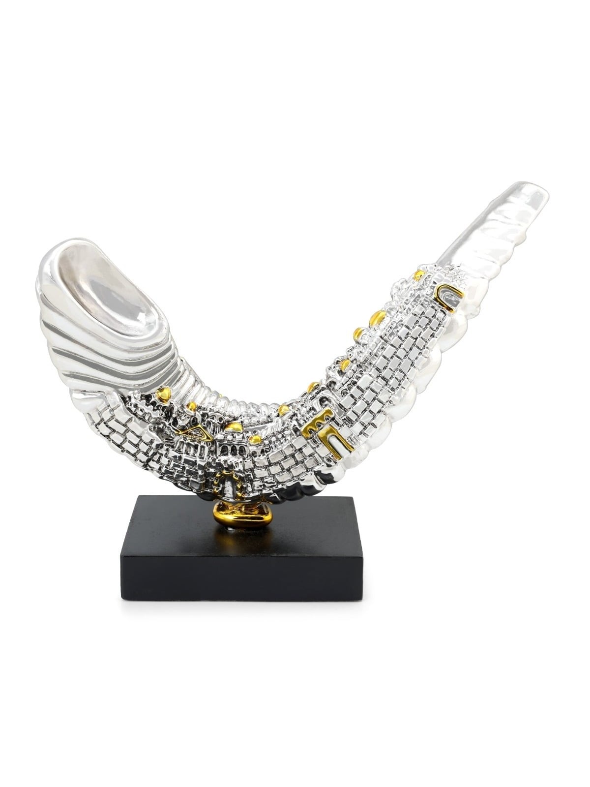 Small Silver Plated Shofar Miniature