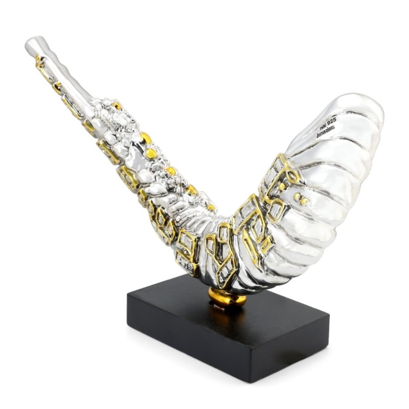Small Silver Plated Shofar Miniature