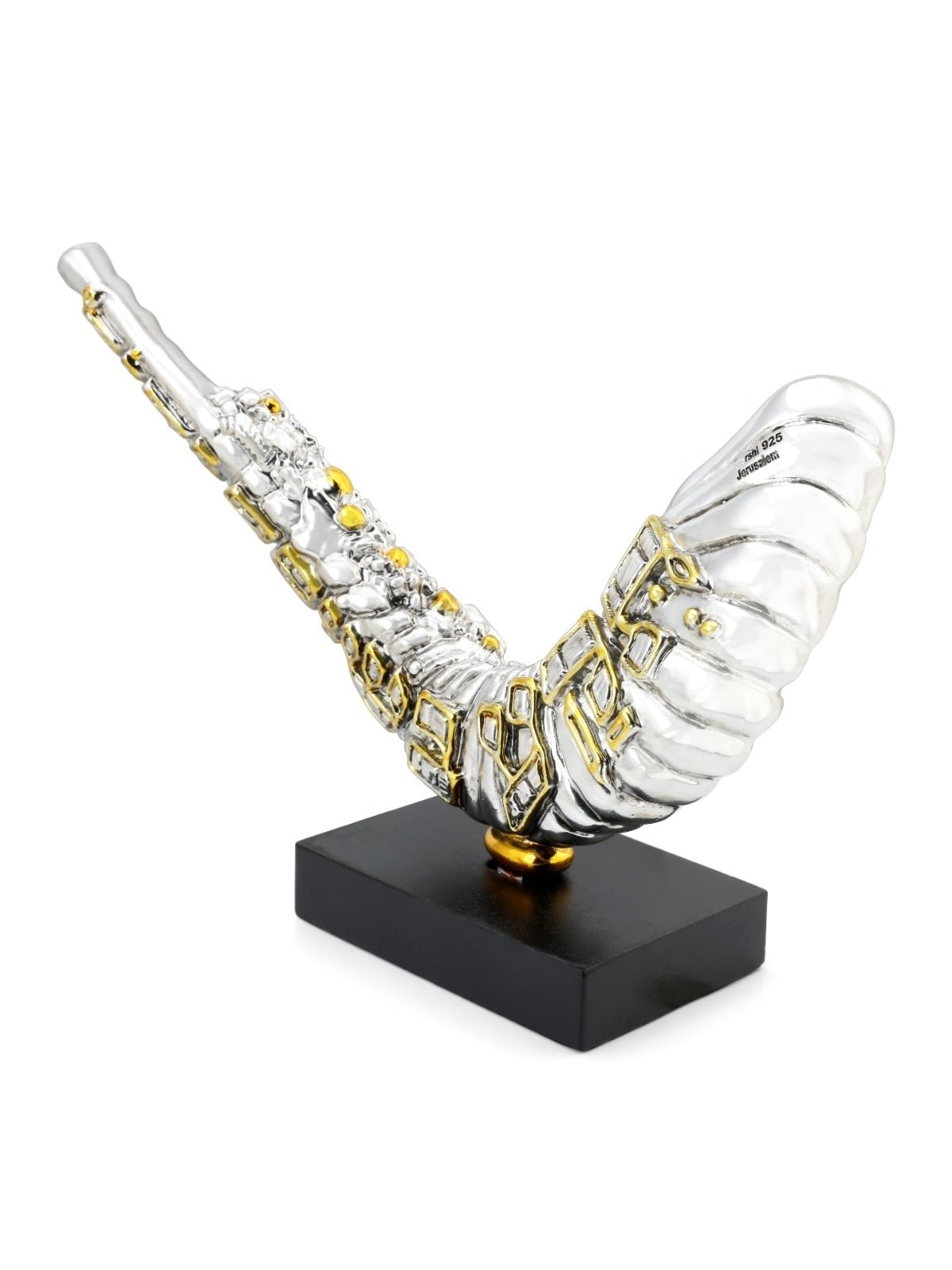 Small Silver Plated Shofar Miniature