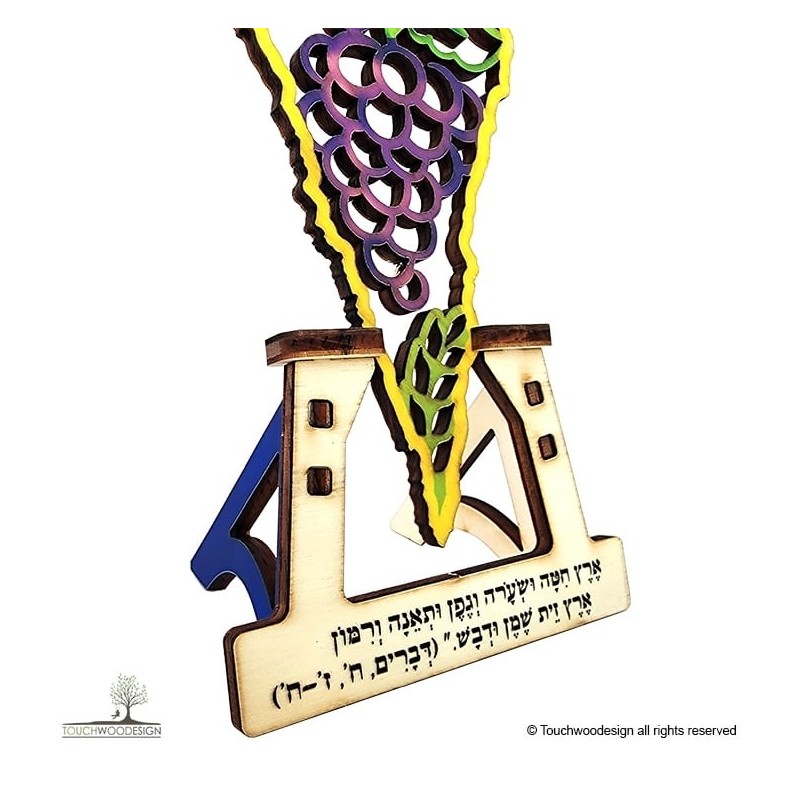 Colored Wooden DIY Seven Species Map of Israel Puzzle