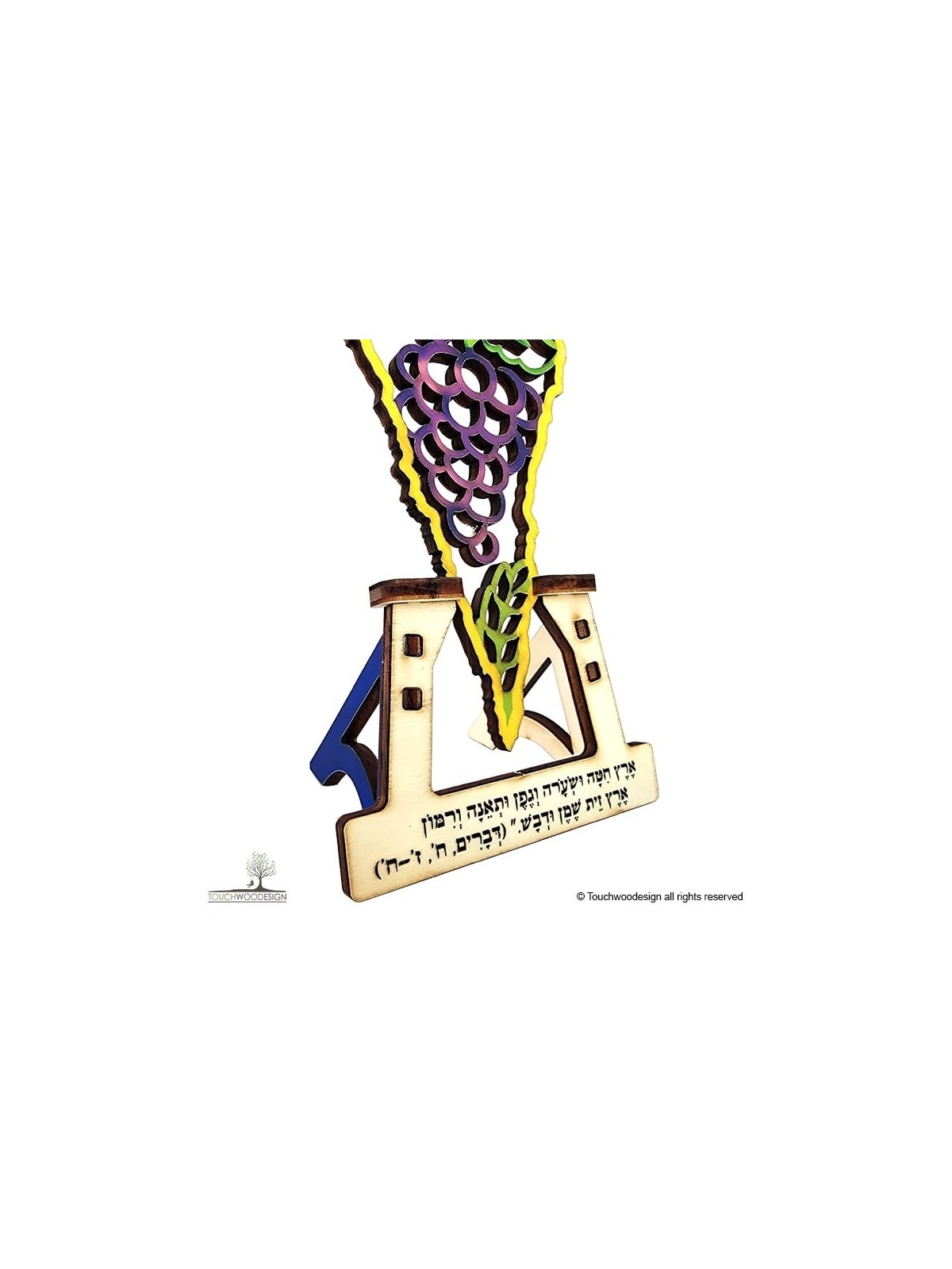 Colored Wooden DIY Seven Species Map of Israel Puzzle