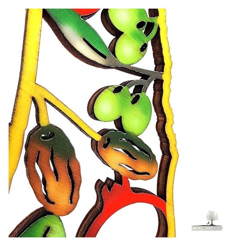 Colored Wooden DIY Seven Species Map of Israel Puzzle