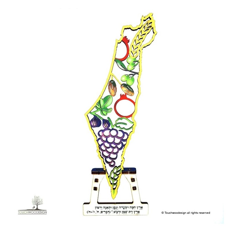 Colored Wooden DIY Seven Species Map of Israel Puzzle