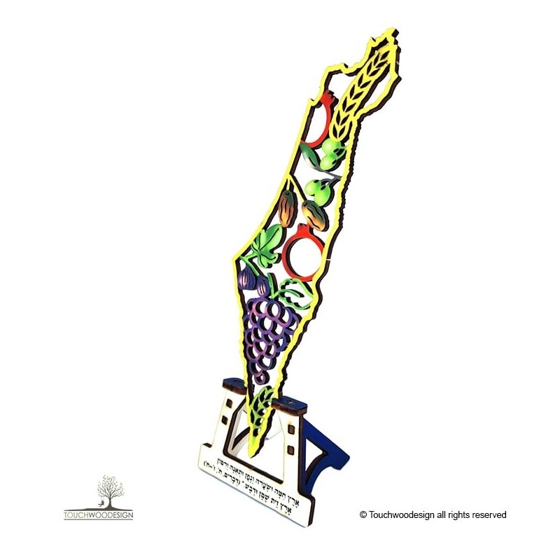 Colored Wooden DIY Seven Species Map of Israel Puzzle