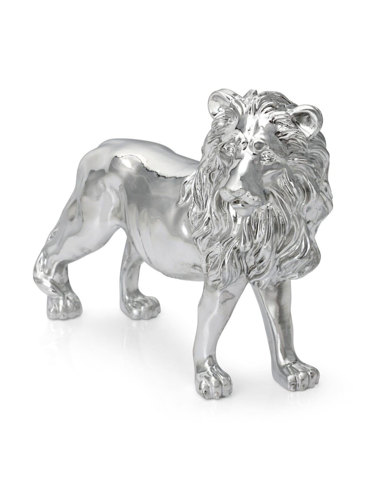 Standing Silver-Plated Lion of Judah