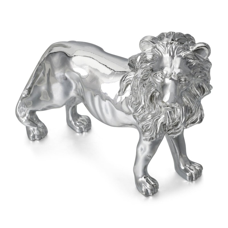 Standing Silver-Plated Lion of Judah