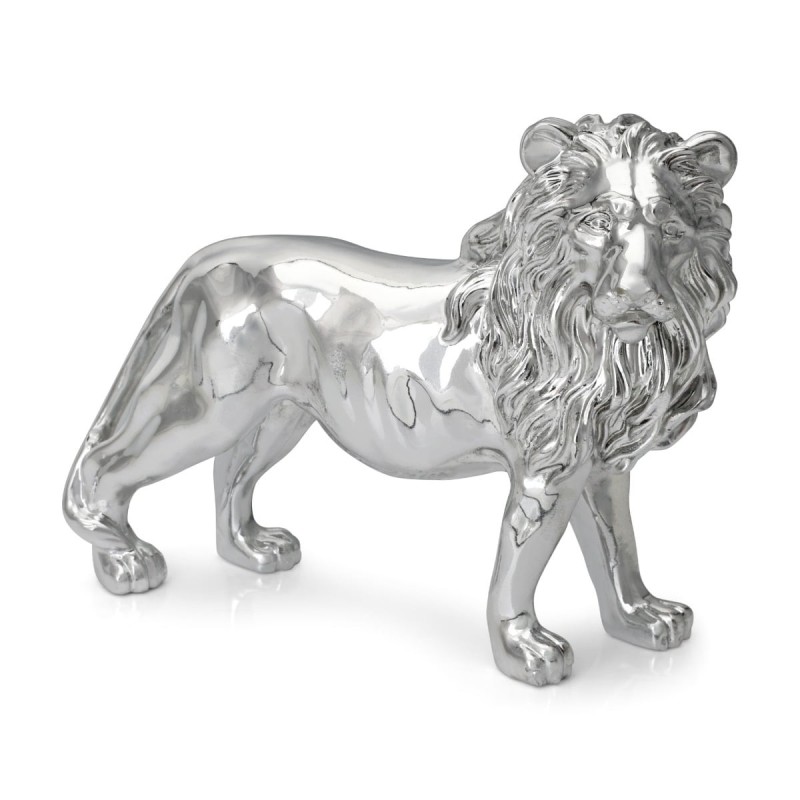 Standing Silver-Plated Lion of Judah