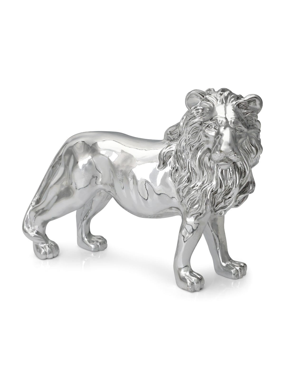 Standing Silver-Plated Lion of Judah