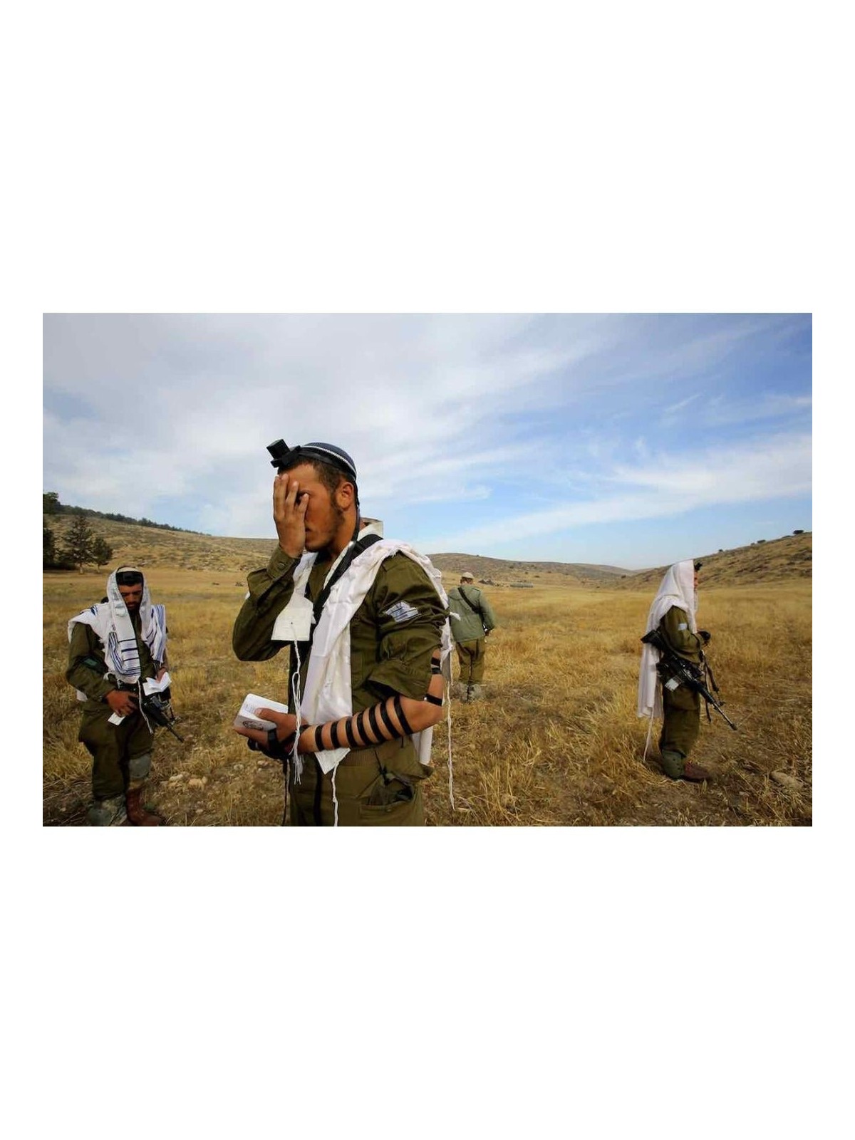 Israeli Soldiers at Prayer Photograph by Oren Cohen