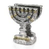 Silver-Plated Menorah Napkin Holder with Golden Highlights