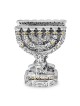 Silver-Plated Menorah Napkin Holder with Golden Highlights