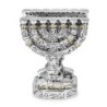 Silver-Plated Menorah Napkin Holder with Golden Highlights