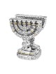 Silver-Plated Menorah Napkin Holder with Golden Highlights