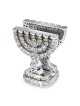Silver-Plated Menorah Napkin Holder with Golden Highlights
