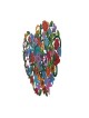 Yair Emanuel Hand-Painted Metal Cut-Out - Heart With Flowers