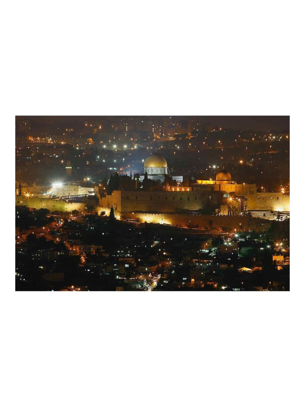 Jerusalem Temple Mount at Night Photograph by Oren Cohen