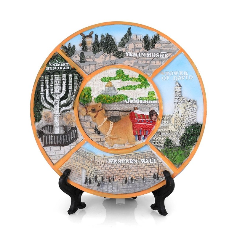 Jerusalem Landmarks Three-Dimensional Decorative Plate