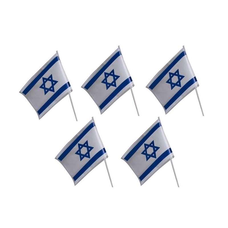 Set of 5 Handheld Israel Flags