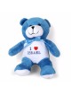 Blue Plush Bear with I Love Israel