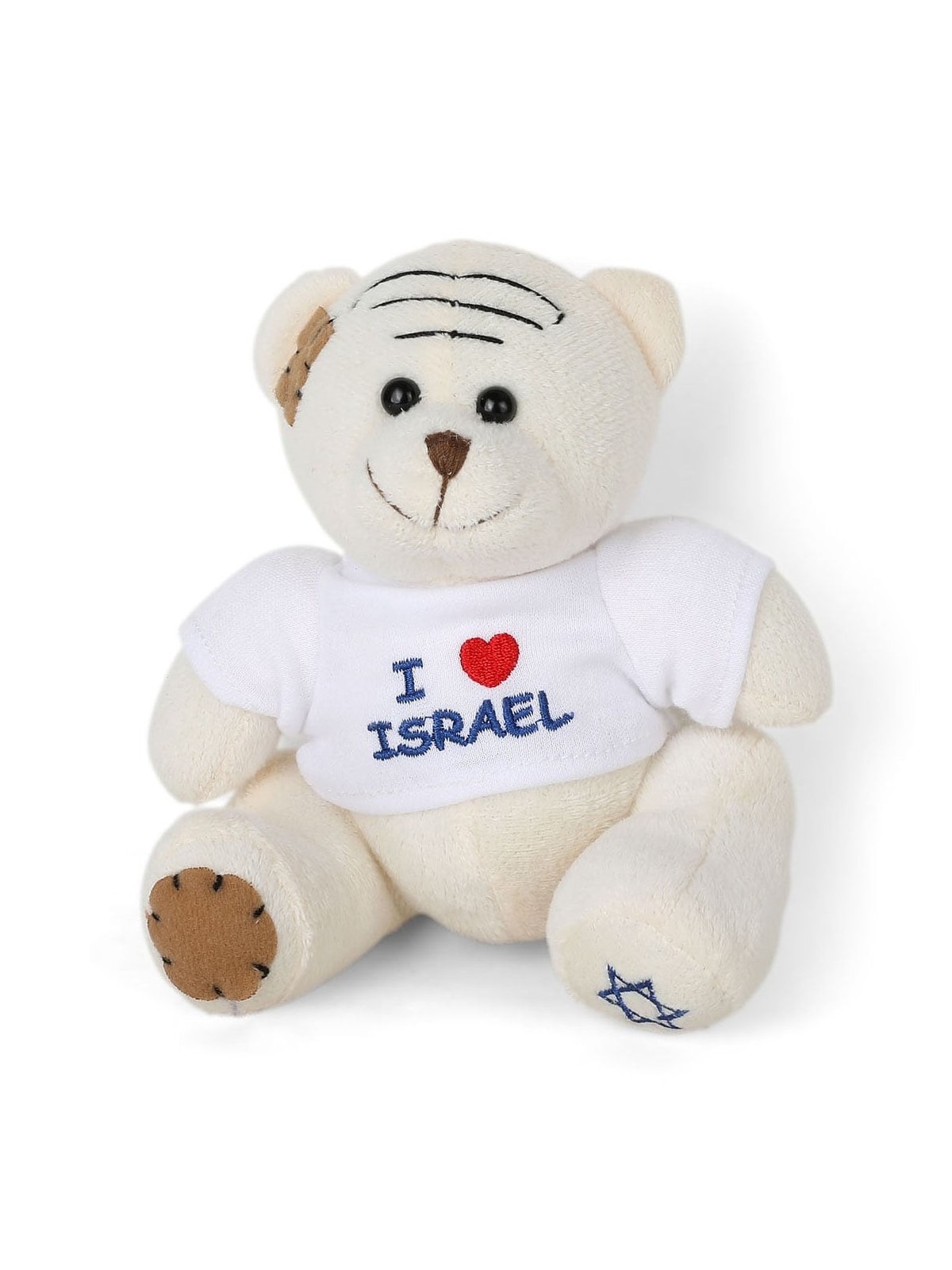 White Plush Bear with I Love Israel T-Shirt