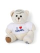 White Plush Bear with I Love Israel T-Shirt