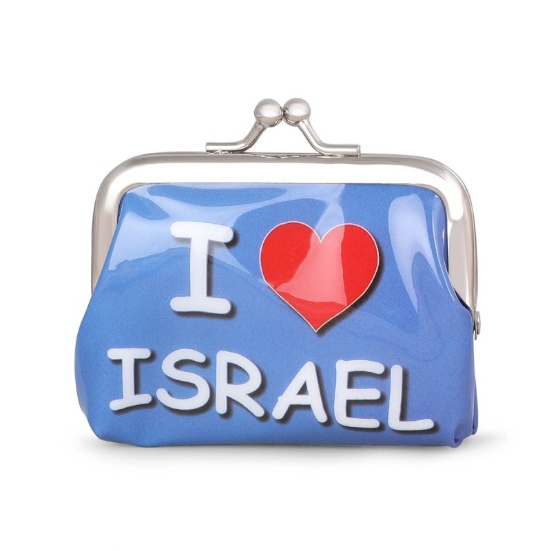 Light Blue 'I Love Israel' Coin Pouch