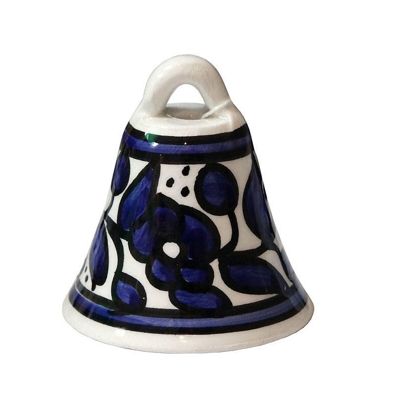 Armenian Ceramic Flowers Bell (Blue and White)