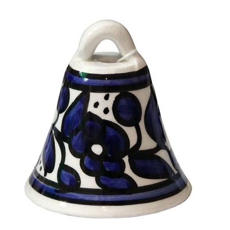 Armenian Ceramic Flowers Bell (Blue and White)