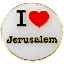 I Love Jerusalem Enamel Metal Lapel Pin