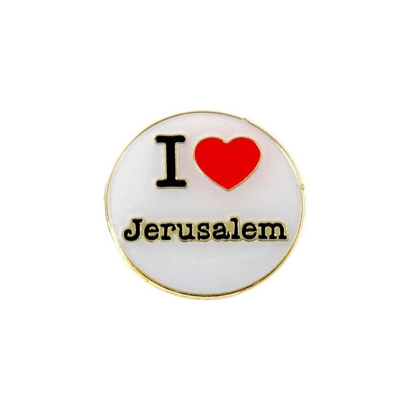 I Love Jerusalem Enamel Metal Lapel Pin