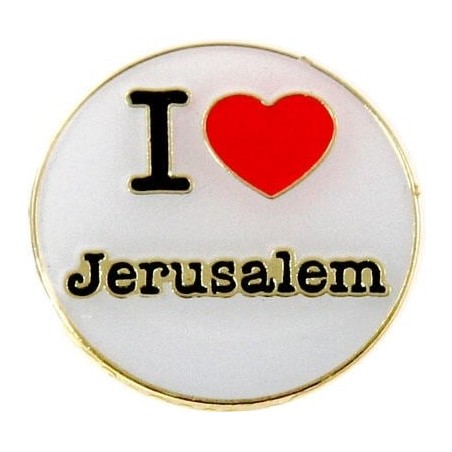 I Love Jerusalem Enamel Metal Lapel Pin